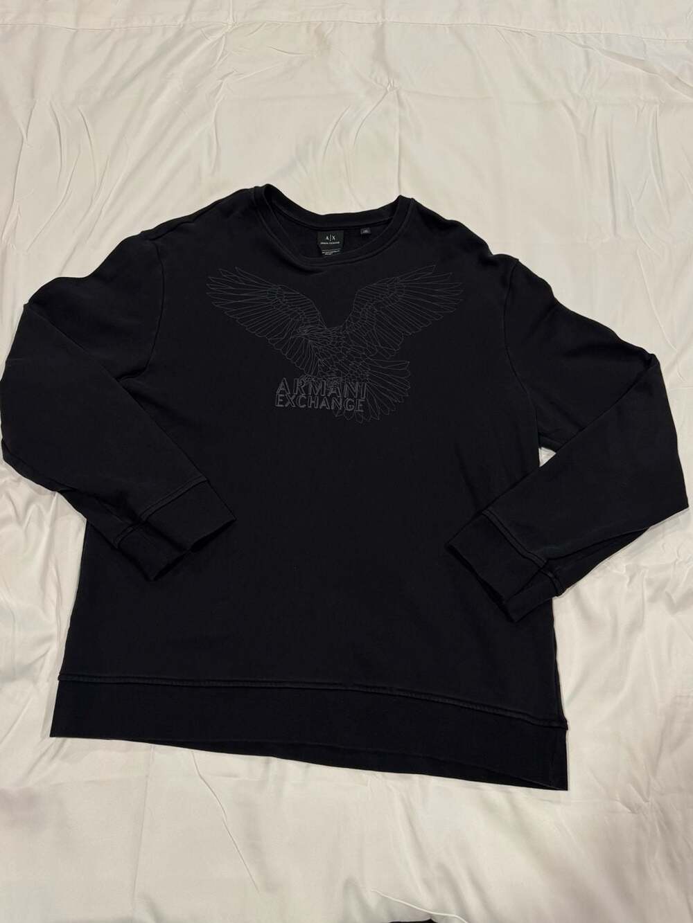 Armani Exchange Black Crewneck Sweatshirt with eagle
